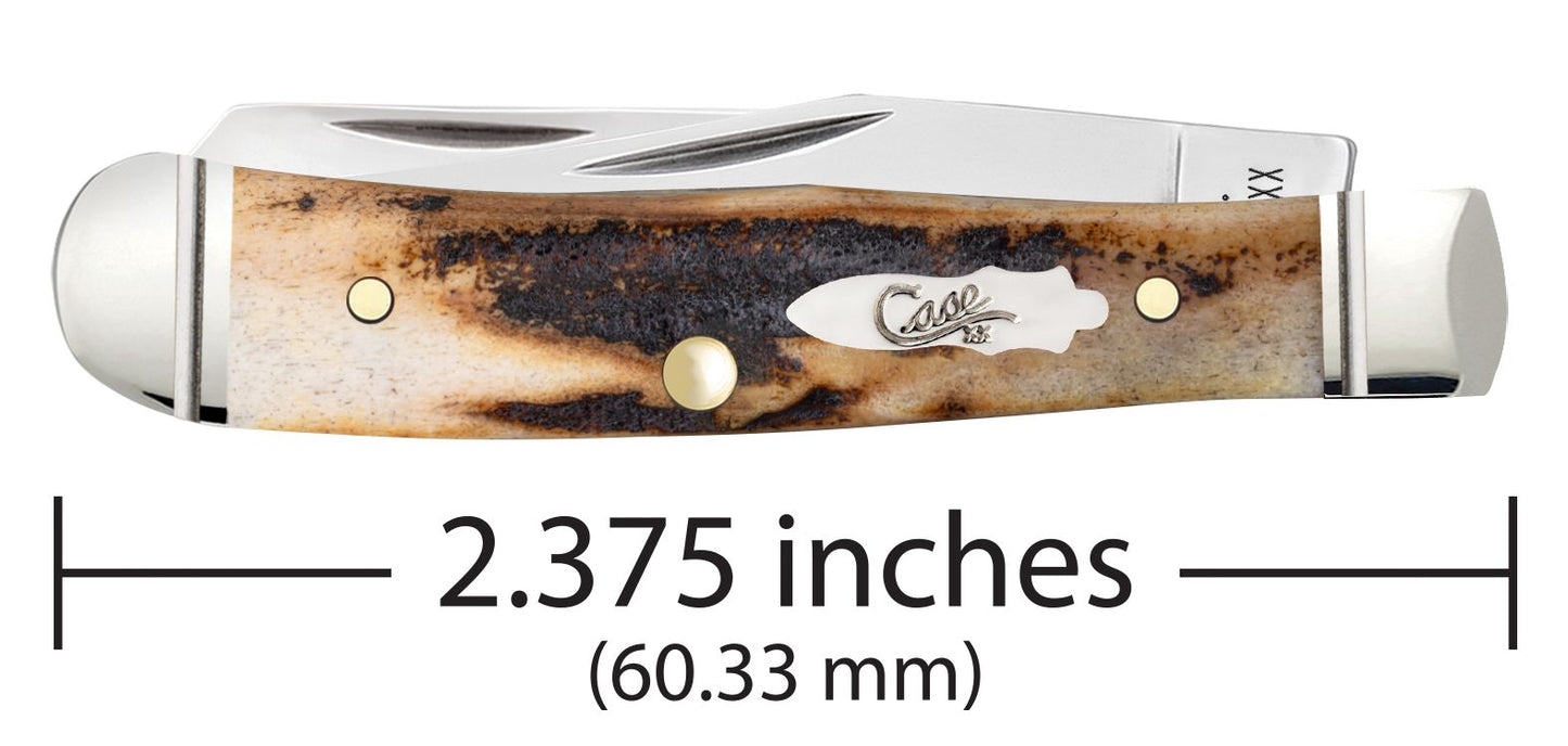 Case Knife Genuine Stag Tiny Trapper w/Tin 10862