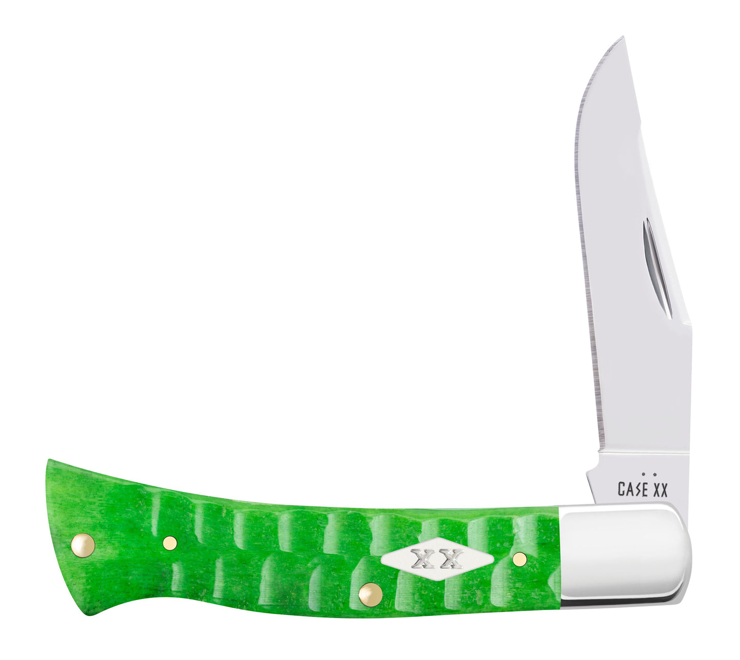 Case Knife Bright Green Bone Gator Jig Case Axe Handle 11445