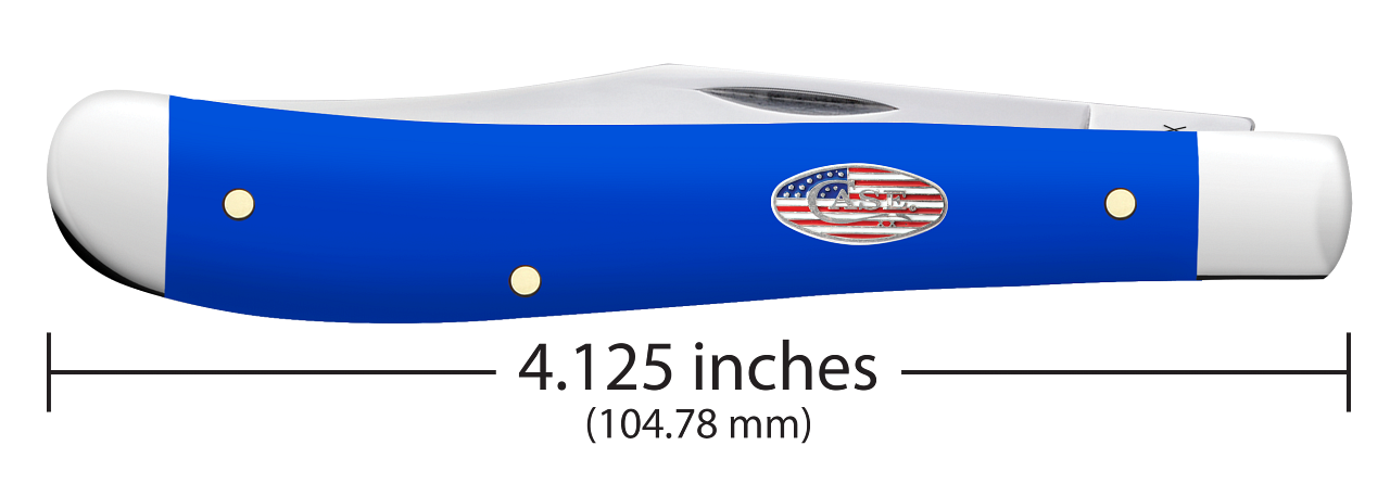 Case Knife Royal Blue Synthetic Smooth Slimline Trapper 16403