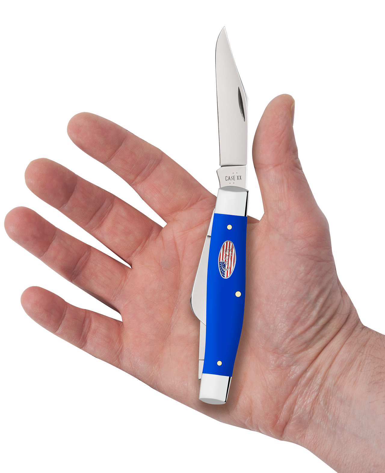 Case Knife Royal Blue Synthetic Smooth Large Stockman 16405