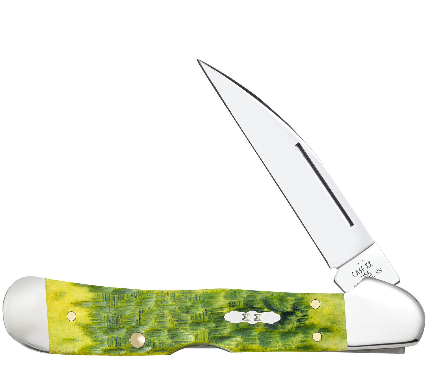 Case Knife Green Apple Copperlock 27864 Locking Wharncliffe blade