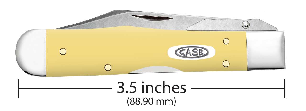 Case Knife Yellow Synthetic Smooth Cheetah Cub 81086
