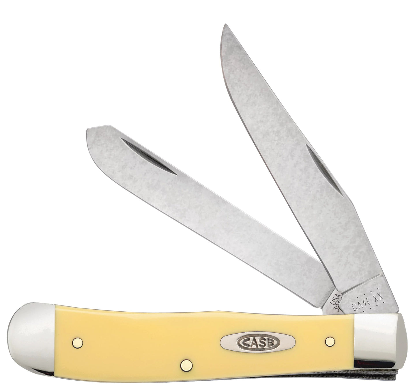 Case Knife Yellow Synthetic Trapper with Clip 81091