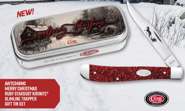Case Knife Christmas Red Sparkle AWTC048MC
