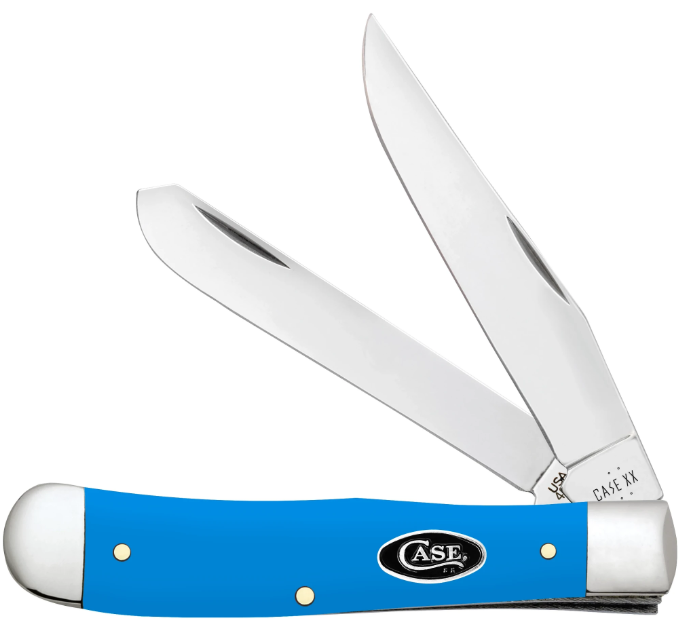 Case Knife Light Blue Synthetic Smooth Trapper 68900