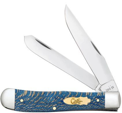 Case Knife Blue Sycamore Wood Trapper 63730