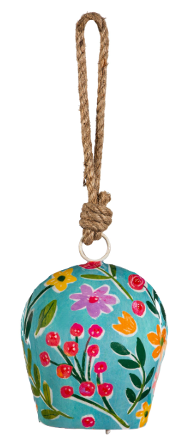 Printed Colorful Bouquets Garden Bell