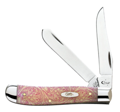 Case Knife Pink Western Tooled Mini Trapper AWTC07WT