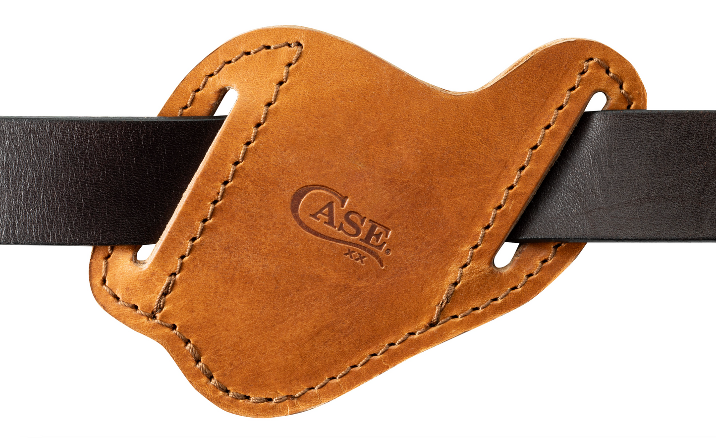 Case Knife Open Top Brown Leather Belt Sheath 50308