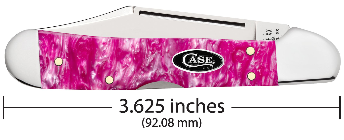Case Knife Pink Crackle Kirinite Smooth Mini CopperLock 16162