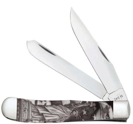 Case Knife Statue of Liberty Synthetic White Trapper 10677
