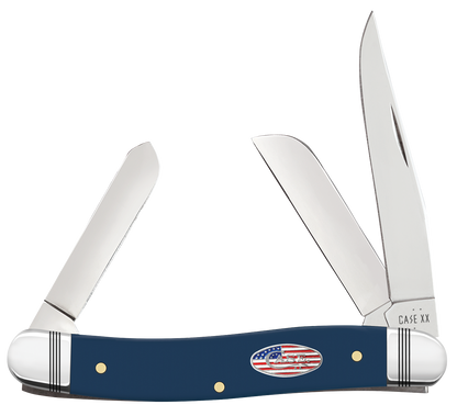Case Knife Navy Blue Synthetic Smooth Medium Stockman 10863
