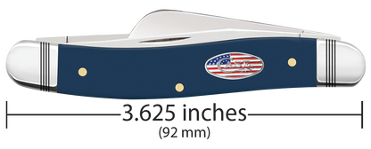 Case Knife Navy Blue Synthetic Smooth Medium Stockman 10863