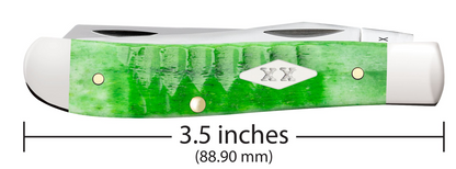 Case Knife Bright Green Bone Gator Jig Medium Stockman 11442