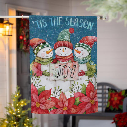 Christmas Cheer Snowmen House Flag