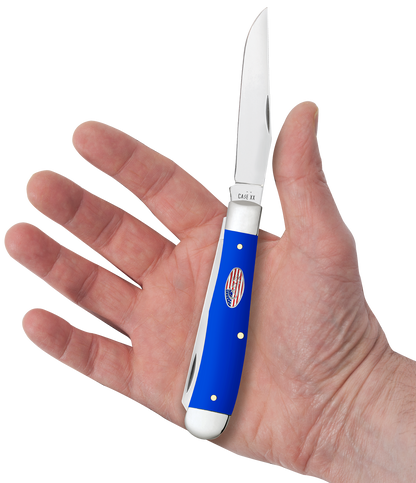 Case Knife Royal Blue Synthetic Smooth Trapper 16400