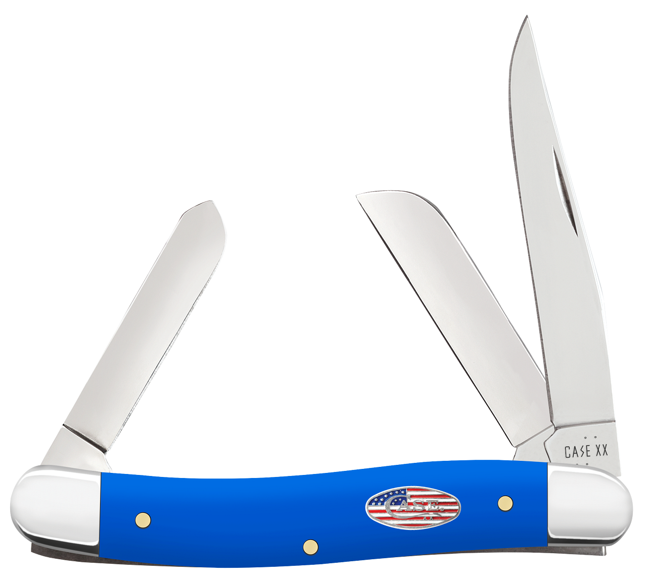 Case Knife Royal Blue Synthetic Smooth Medium Stockman 16402