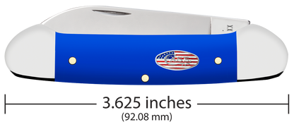 Case Knife Royal Blue Synthetic Smooth Canoe 16404