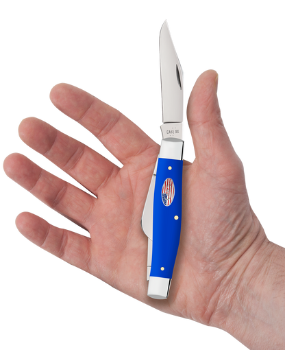 Case Knife Royal Blue Synthetic Smooth Large Stockman 16405