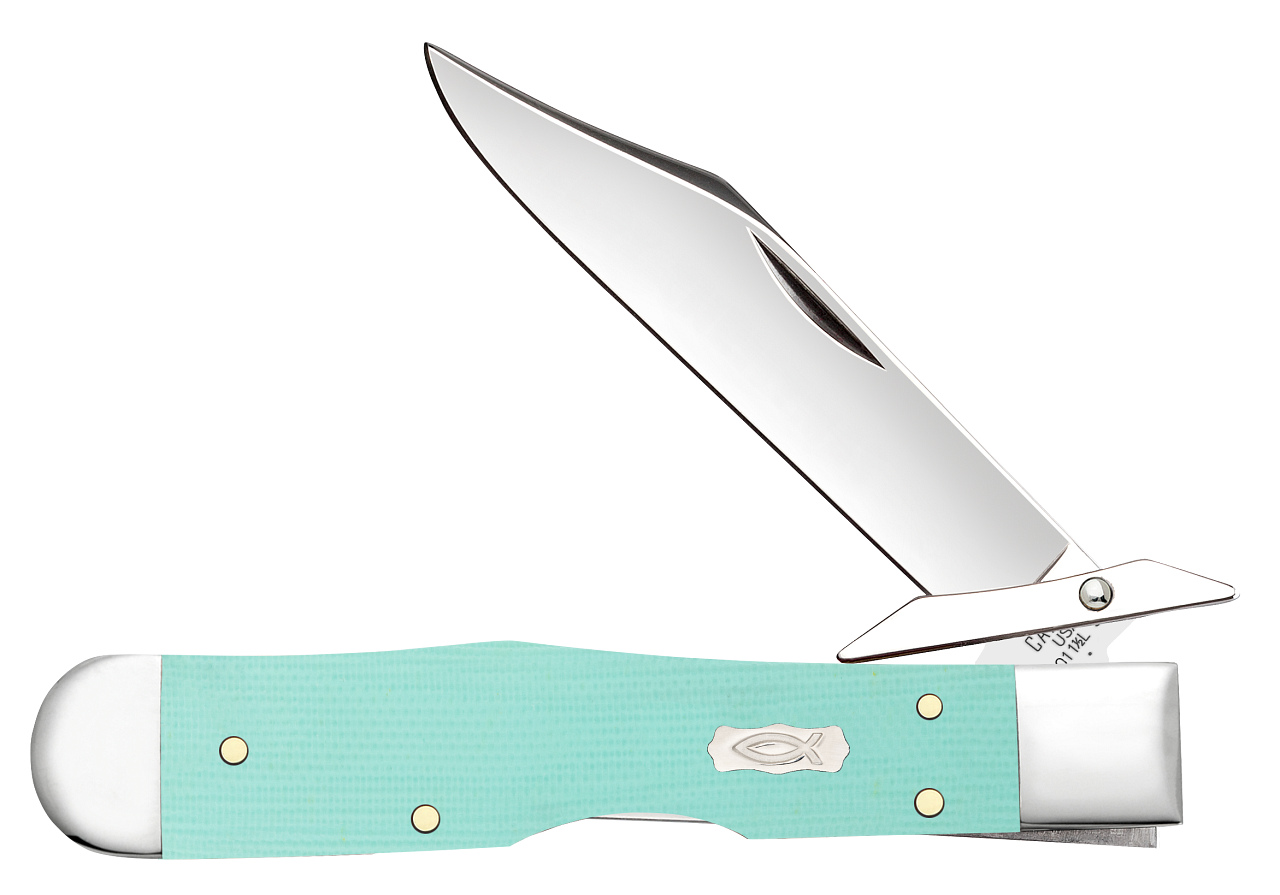 Case Knife Seafoam Green G-10 Smooth Cheetah Cub 18112