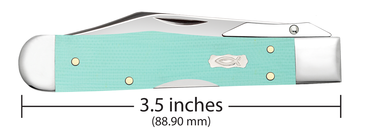 Case Knife Seafoam Green G-10 Smooth Cheetah Cub 18112