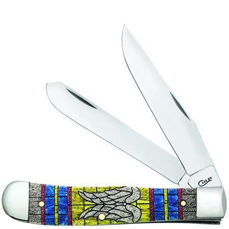 Case Knife Stained Glass Angel Wings Trapper 38714