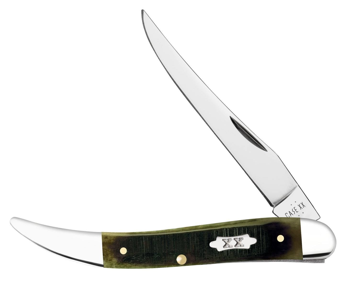 Case Knife Olive Green Sawcut Jig Medium Texas Toothpick 39235