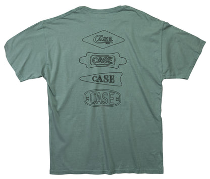 Case Knife T Shirt Cypress Grn W/Case Logo Front Pocket/Shld Design Back