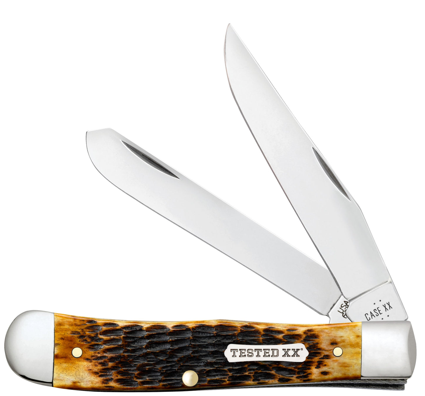Case Knife Burnt Amber Bone Trapper 51390 (CS)