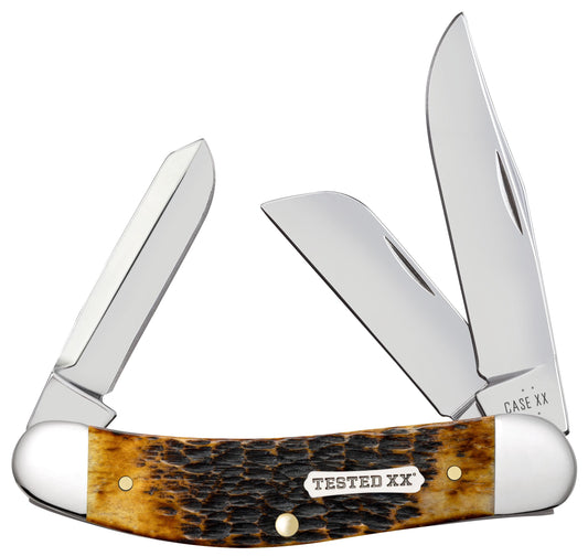 Case Knife Burnt Amber Bone Sowbelly 51393 (CS)
