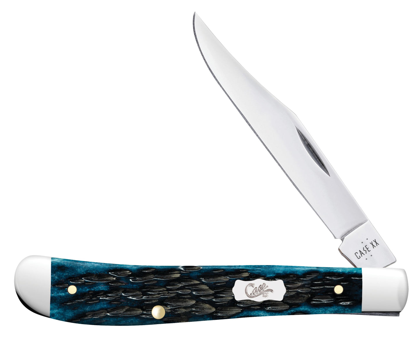 Case Knife Pocket Worn Mediterranean Blue Bone Slimline Trapper 51865