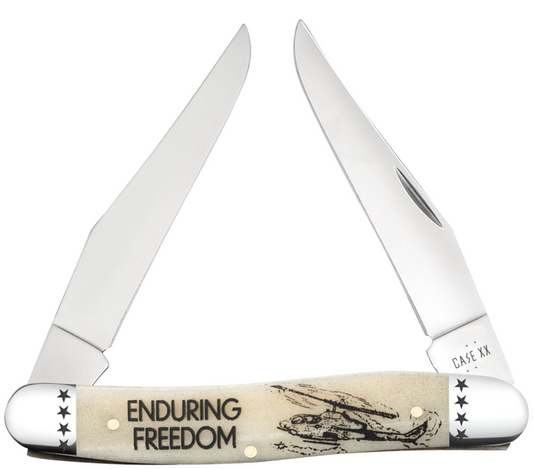 Case Knife Enduring Freedom Natural Bone Muskrat 58495
