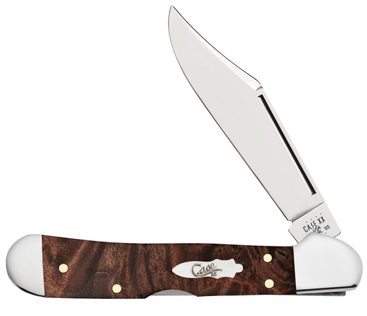 Case Knife Brown Maple Burl Wood 64067