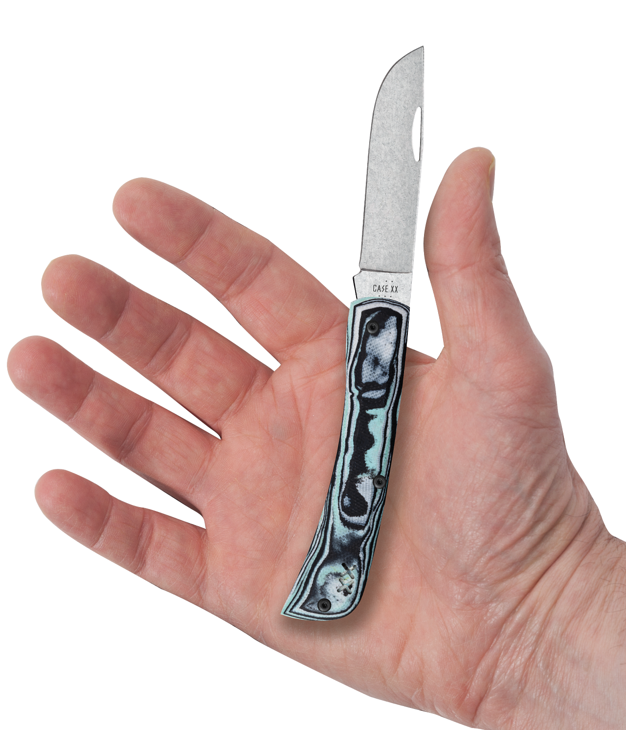 Case Knife Seafoam Green Burl G-10 XR Sod Buster Jr W/Clip 66384