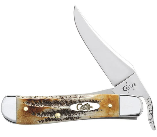 Case Knife Brown Maple Burl Wood Trapper 64062