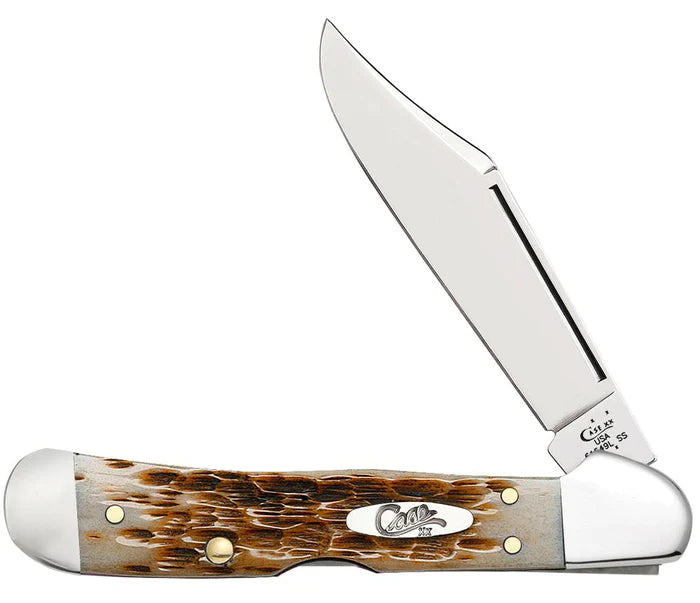 Case Knife Amber Bone Copperlock 00133