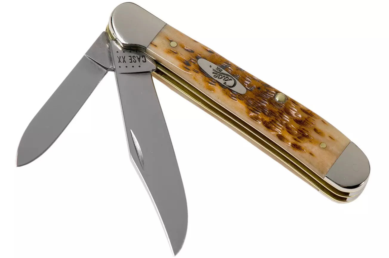 Case Knife Amber Peach Seed Copperhead 30091