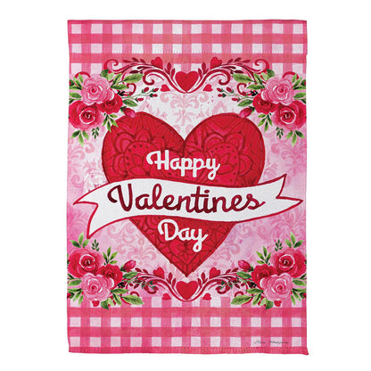 Happy Valentines Day Swirl Garden Flag