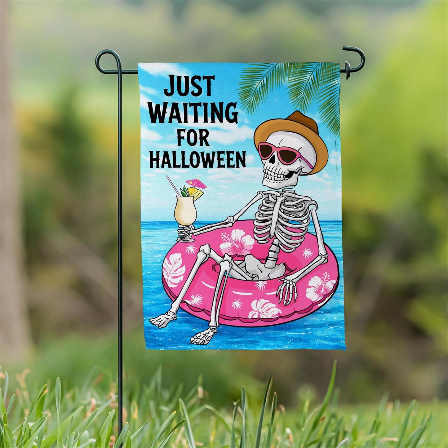 Just Waiting for Halloween Garden Flag