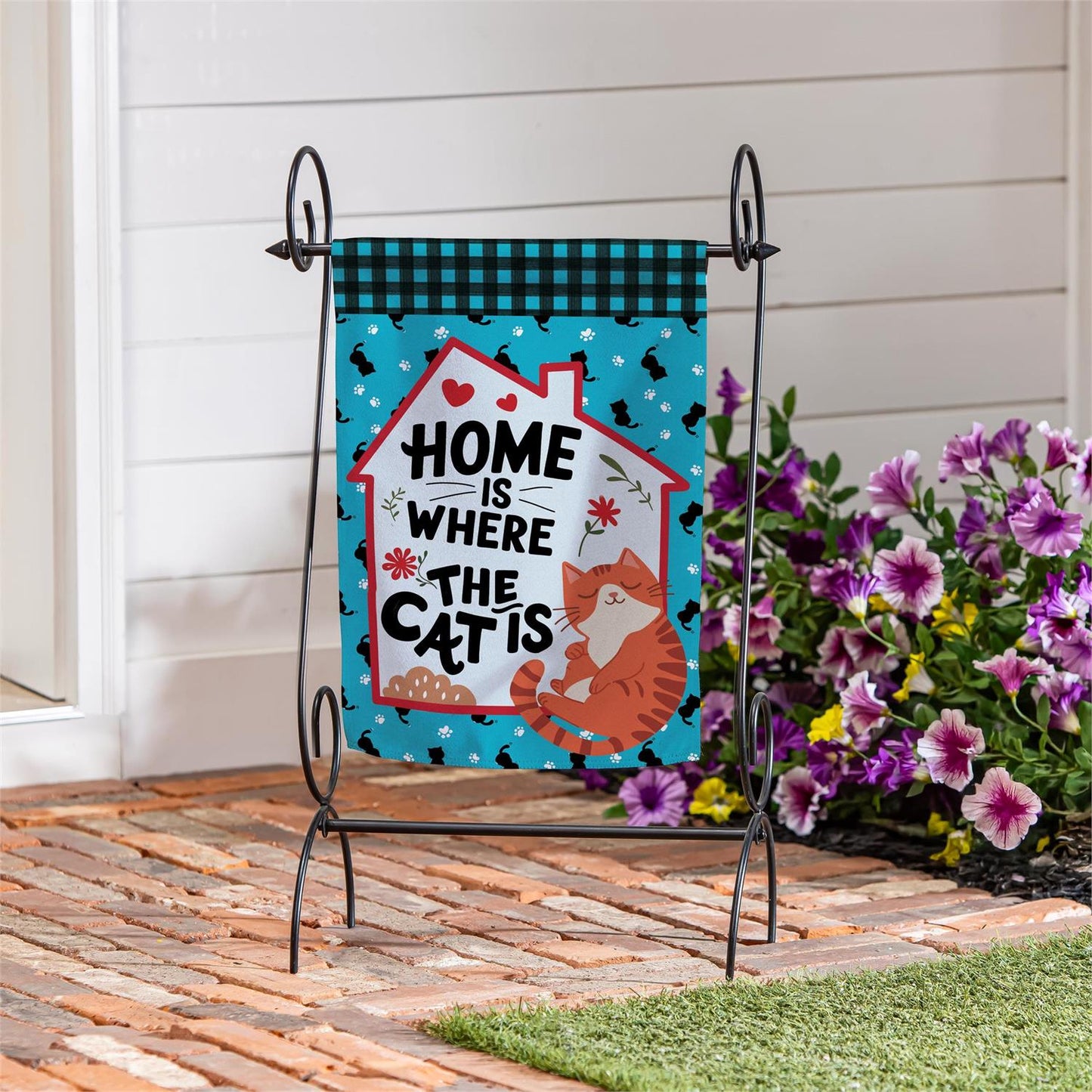 Home Is Where The Cat Garden Flag