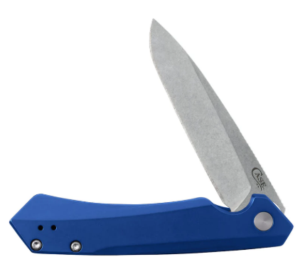 Case Knife Blue Anodized Aluminum Kinzua with Spear 64660