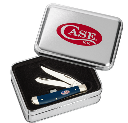 Case Knife Navy Blue Mini Trapper w/ Tin 10856