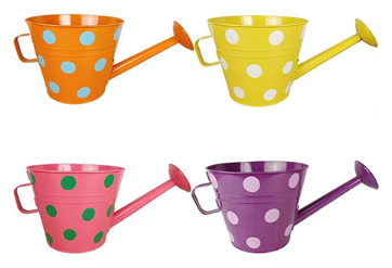 Polka Dot Water Can Planter