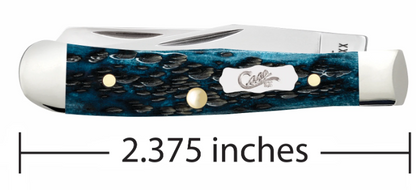 Case Knife Pocket Worn Mediterranean Blue Tiny Trapper 51862