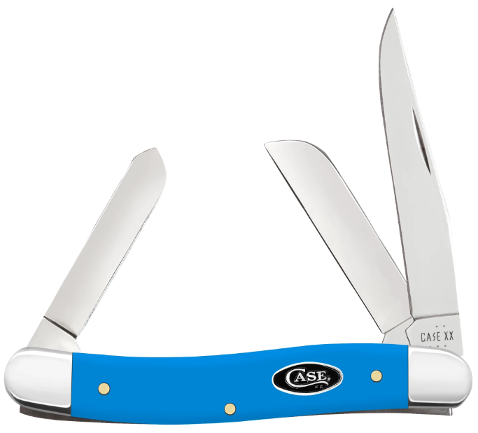 Case Knife Light Blue Synthetic Smooth Medium Stockman 68906