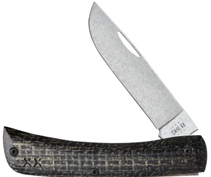 Case Knife Black Burlap Laminate Day Glow G10 Sod Buster Jr 66382