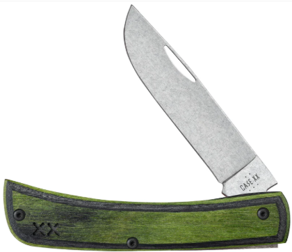 Case Knife Green/Black Laminate Wood Sod Buster Jr 66383