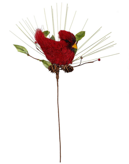 Poinsettia Stem Cardinal Artificial 12 Inch