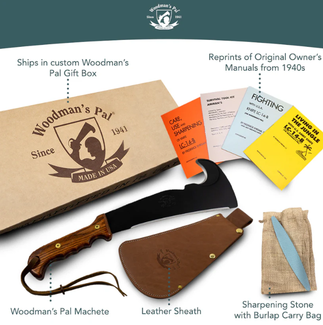 Woodman's Pal Machete Leather with Wood with Finger Grooves