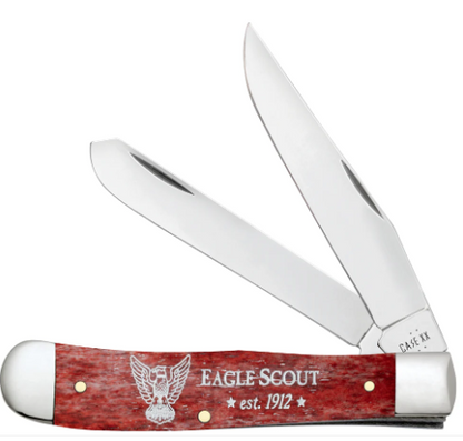 Case Knife Scouting America Old Red Bone Smooth Trapper w/ Jewel Box 18146